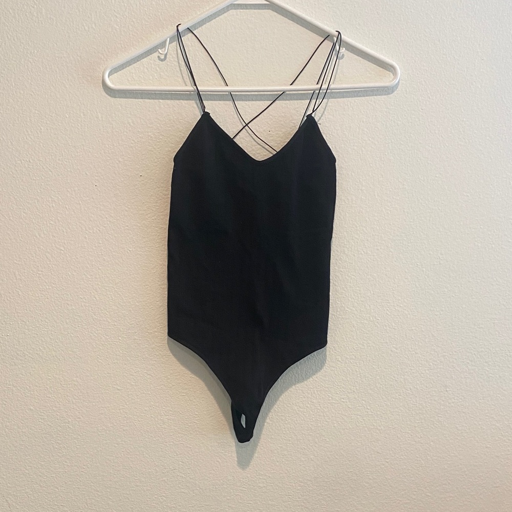 Elegant Black Strappy Bodysuit